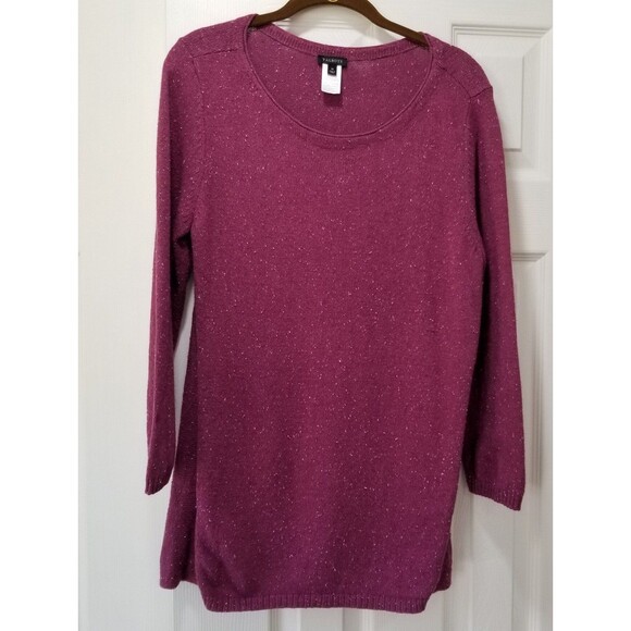 Talbots pullover cotton blend sweater sparkly size m vintage raspberry - Picture 12 of 12